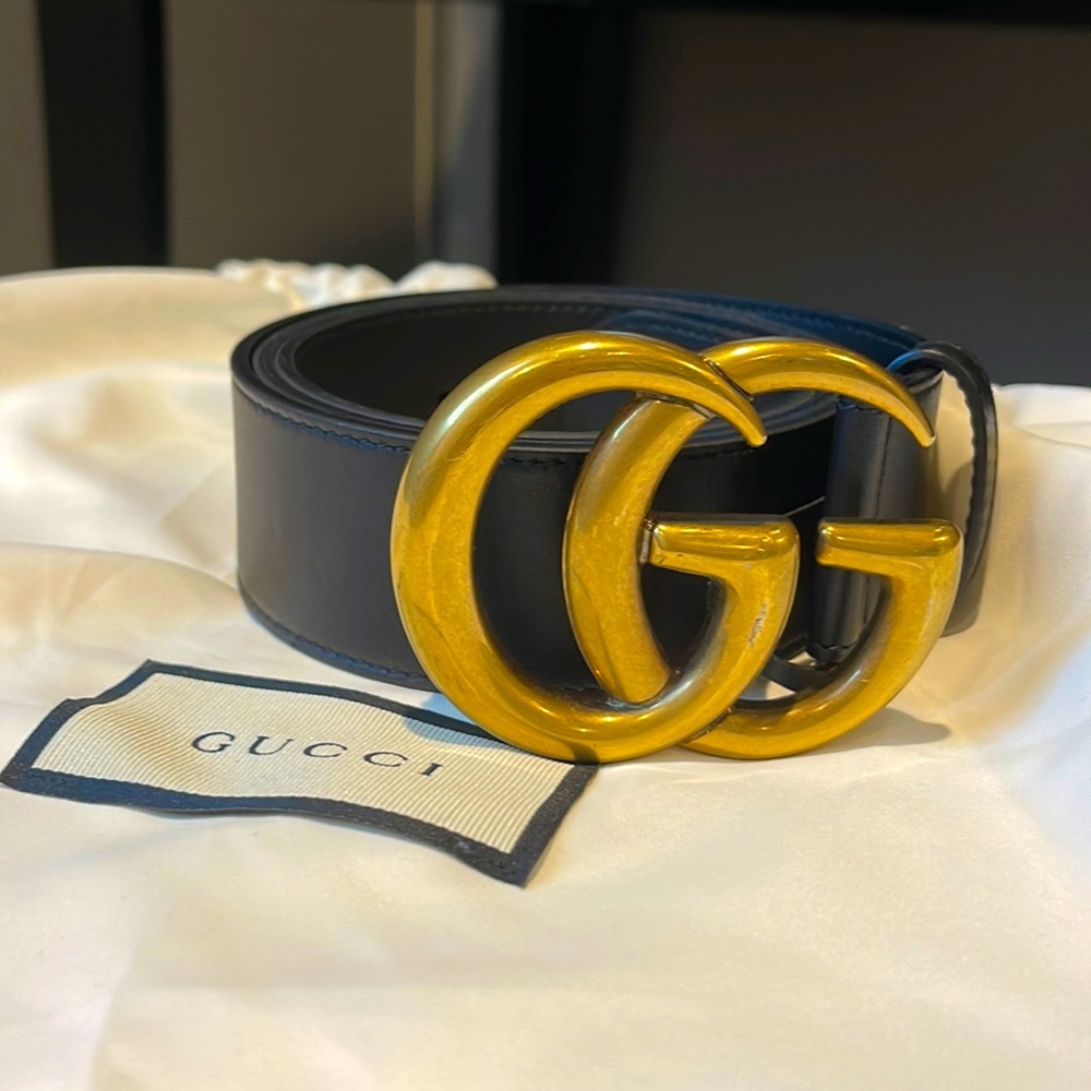 Authentic Wide Leather Gucci Belt
